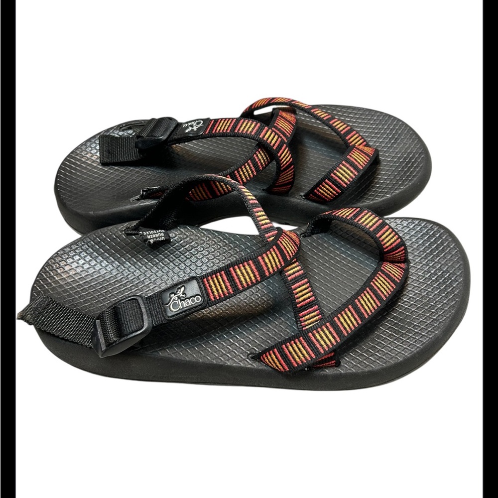 Men’s Chacos Z2 Classic Red Orange Strap Sandals Size 9 - Picture 2 of 5